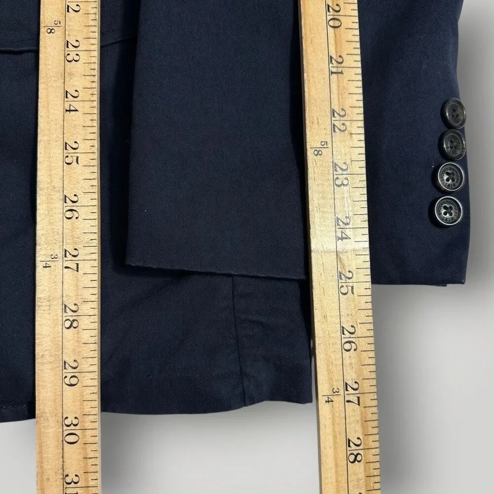 BROOKS BROTHERS Mens Blazer Unconstructured Jacket Sport Coat XL 46R Navy Cotton